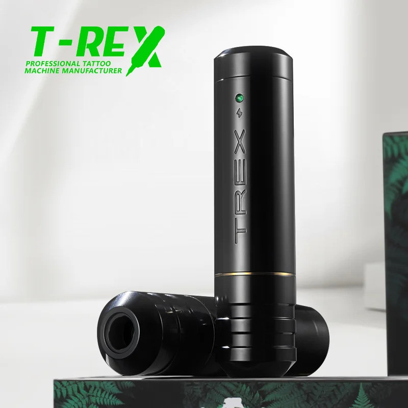 Kit Mesin Tato T-Rex Berputar dengan Baterai RCA Nirkabel Mesin Tato Makeup Permanen