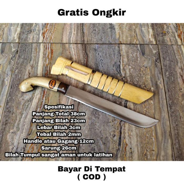 Peralatan kebun golok pemotong kayu dan bambu model jepit 2 varian - kecil