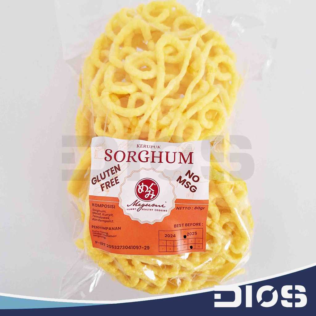 Kerupuk Mie Kuning SORGHUM 80gr Gluten Free No MSG MEGUMI Bandung