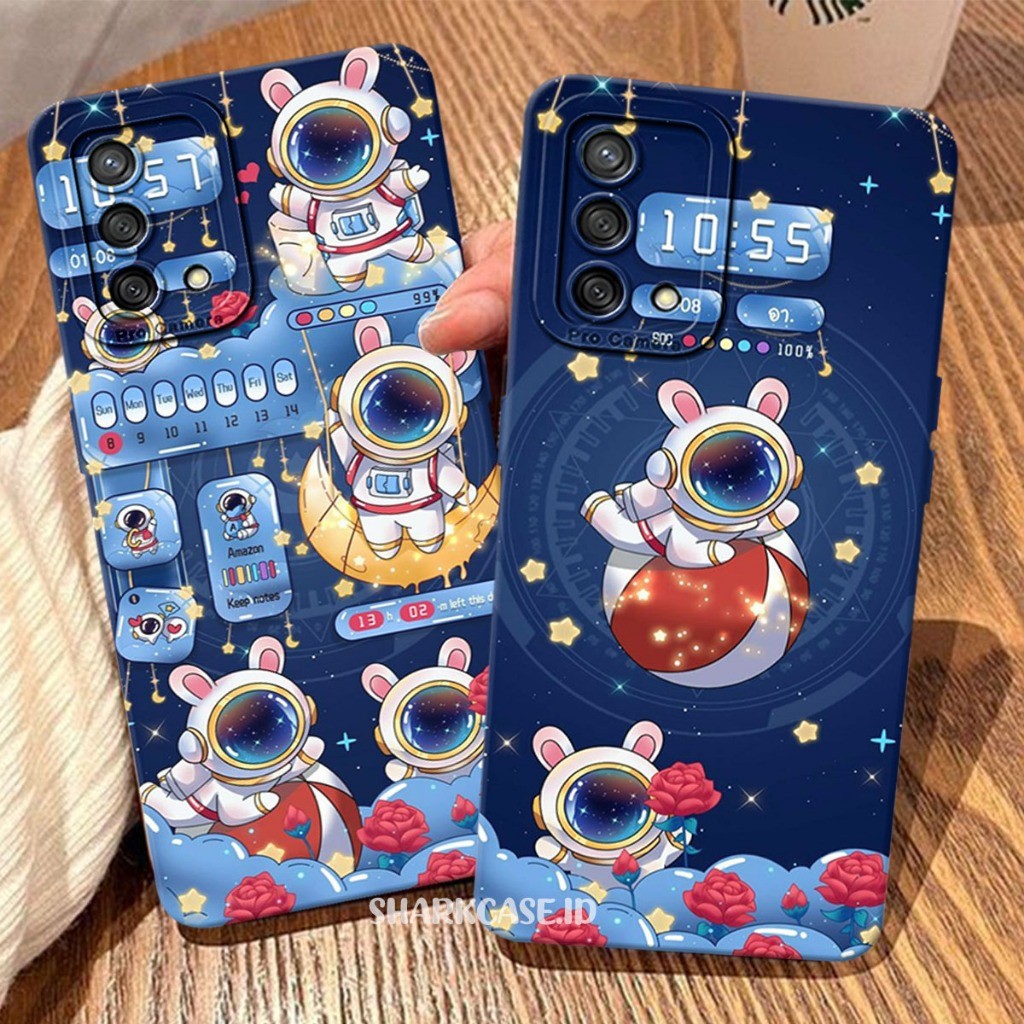 [SHARKCASE] Softcase OPPO A74 4G A95 A36 A76 A96 A52 A72 A92 A33 A53 A32 Motif Astronot NASA Kekinia