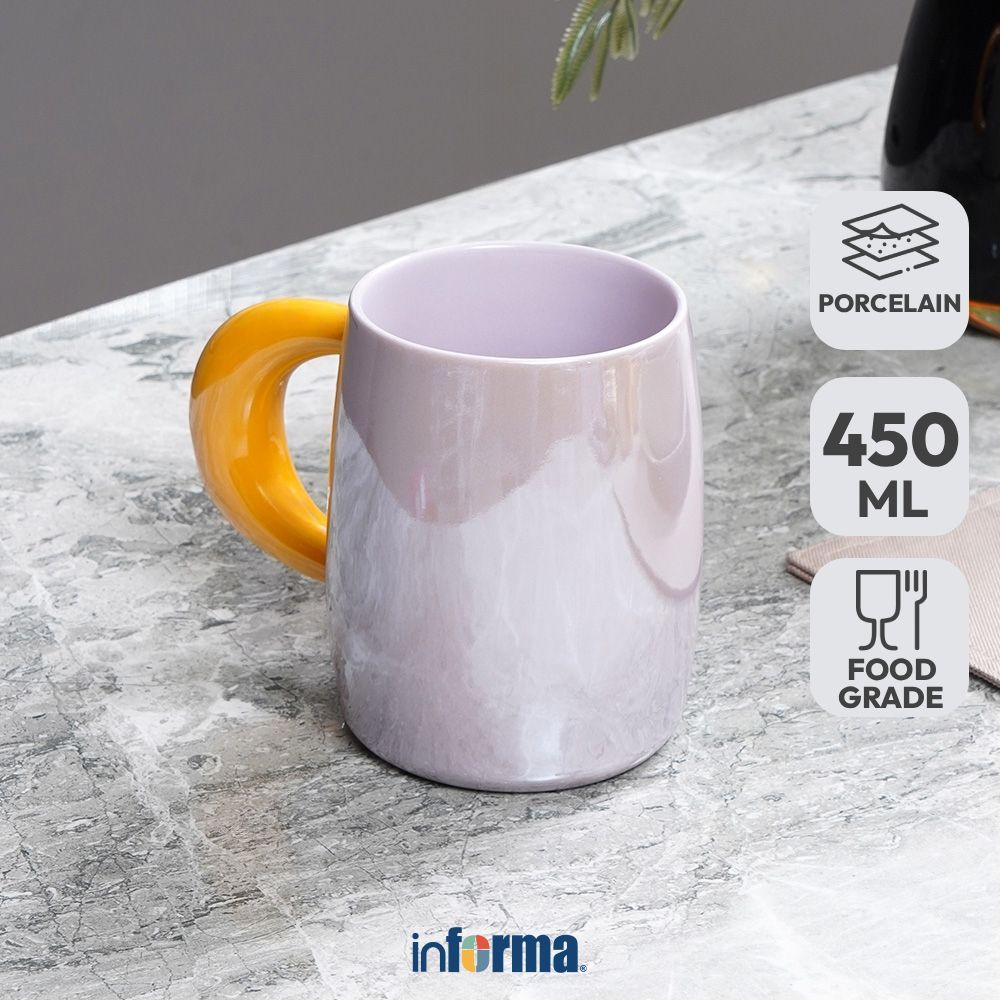 Informa Appetite Conary Mug Porcelain 450 ml - Ungu / Oranye Gelas Minum Tea Cangkir Kopi Wadah Minu