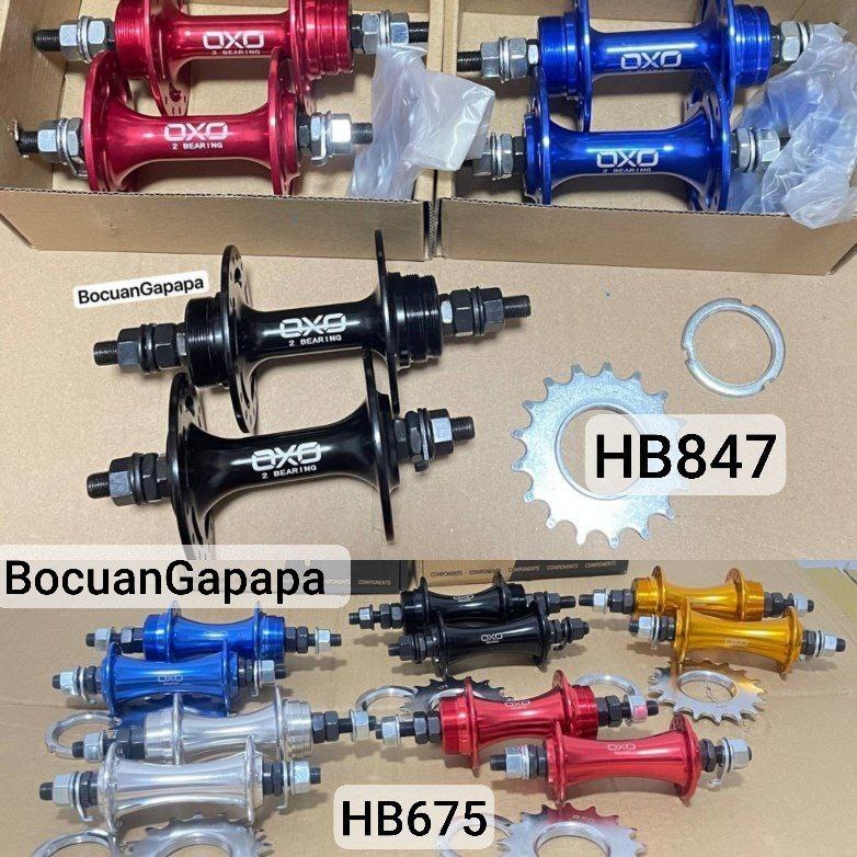 HAFKAMSHOP Hub freehub OXO sepeda FIXIE FIXED GEAR single 1 speed  20/24 32 36 hole Doltrap COG 17T 