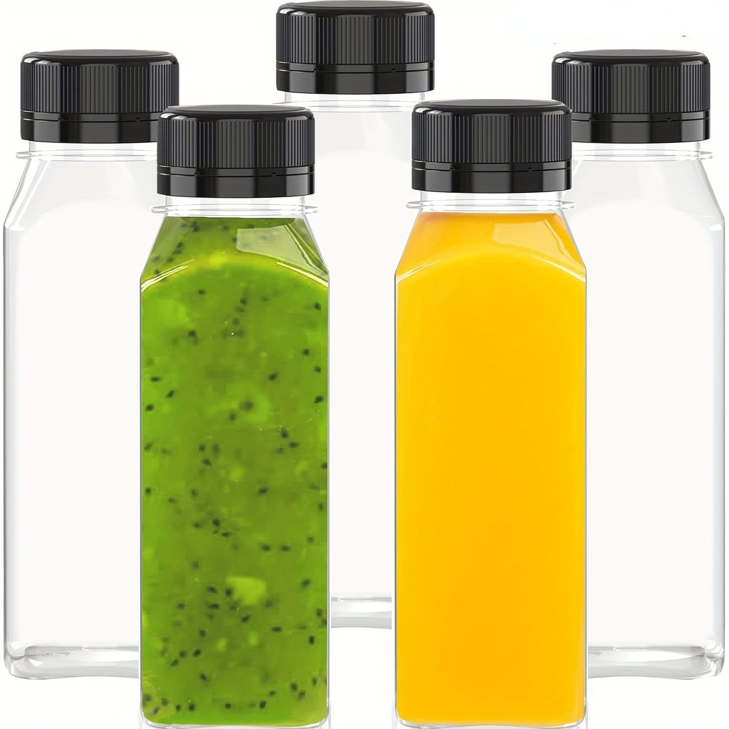 5pcs Plastic Bottles For Liquids - Ginger Shot Bottles With Caps, Wellness Juice Shot  Drink Contain