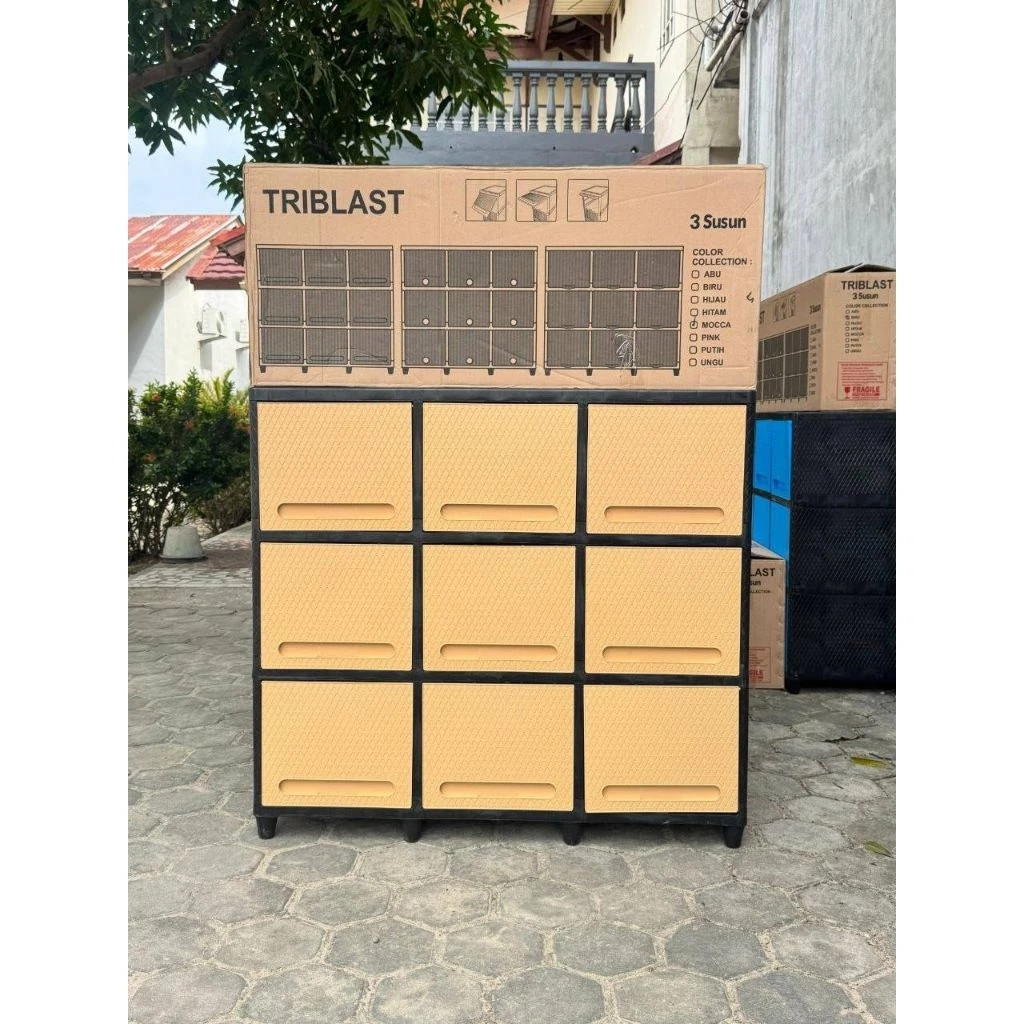 (PG) PXTON LEMARI 3x3 TRIBLAST || LEMARI PLASTIK MEJA TV || LEMARI PORTABLE TEBAL || LEMARI 3 SUSUN 