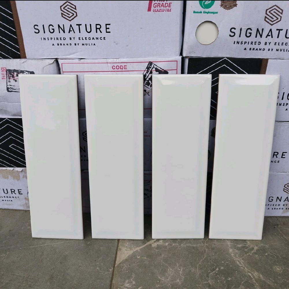 keramik mulia signature 10x30 subway bevel white
