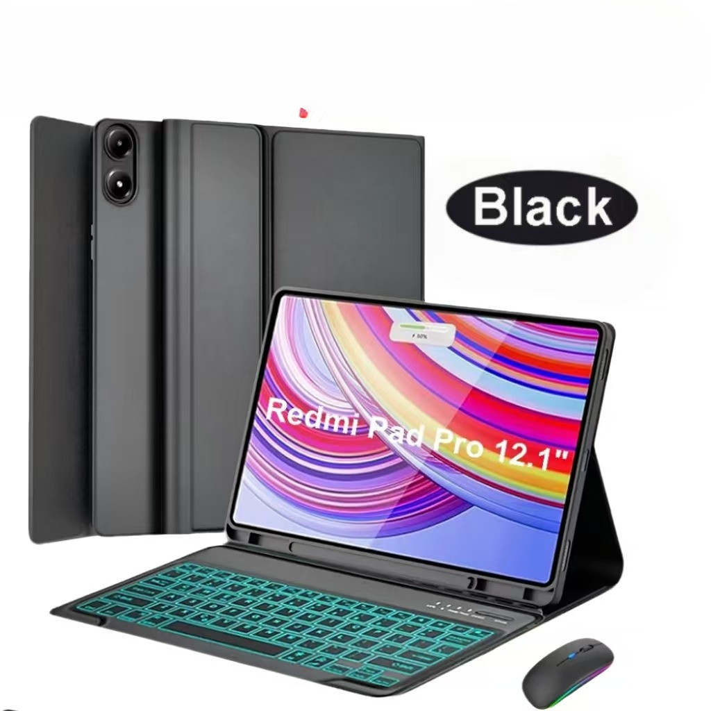 Case for Redmi Pad Pro 12.1 Inch,Bluetooth Keyboard cover for  POCO Pad 12.1 Inch 2024 Wireless remo