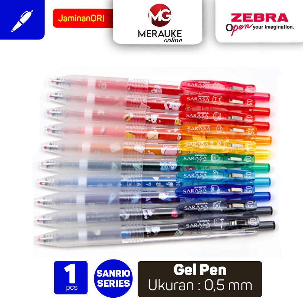 Pulpen Gel Zebra Sarasa Sanrio Characters Limited Edition 0.5mm