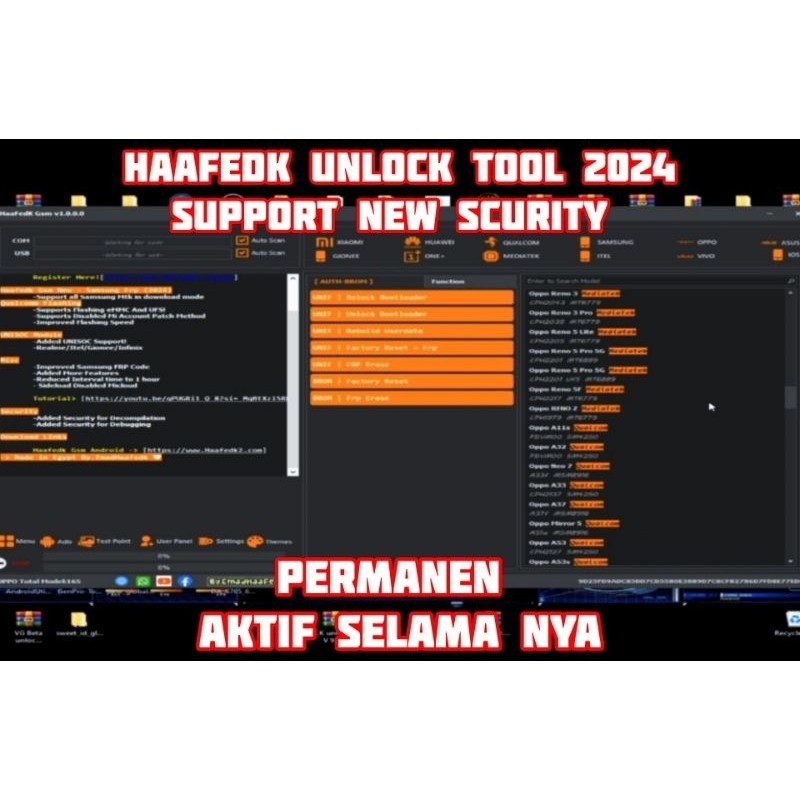 HAAFEDK UNLOCK TOOL 2024 PERMANEN AKTIF SELAMANYA SUPPORT OPPO A3S TANPA DIREK EMMC