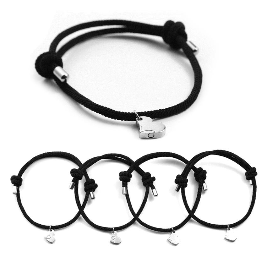 Machinegard Gelang Persahabatan Magnet 4 Orang Clover Bracelet Gelang Tali Couple Pasangan Dan Besti