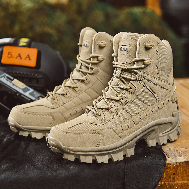 Men's Desert Combat Boots Outdoor Nonslip Tactical Boots Hiking Desert Ankle Hunting Shoes Work Saft