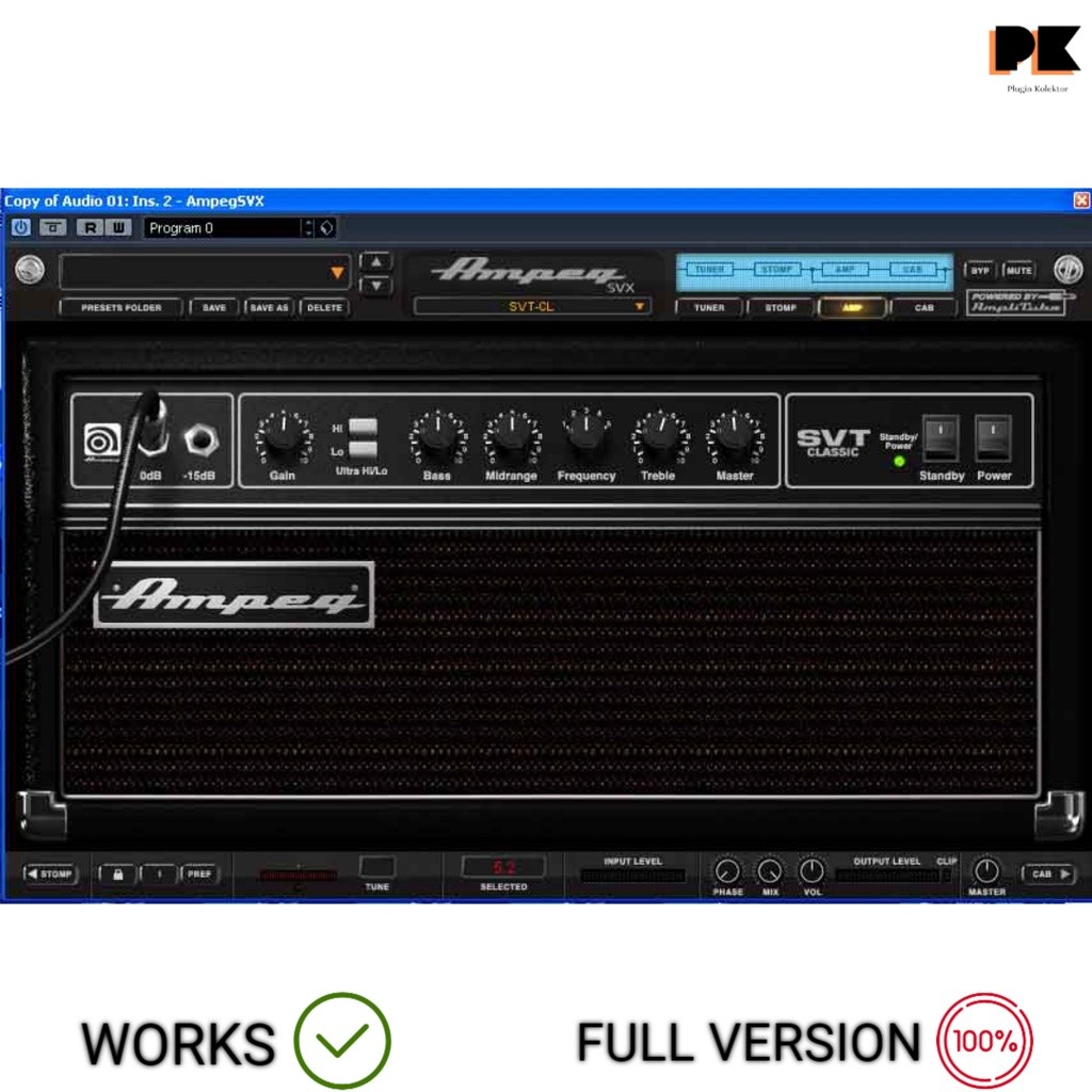 IK Multimedia Ampeg SVX VST Plugin most sought-after Ampeg bass amps including SVT Classic, the SVT 