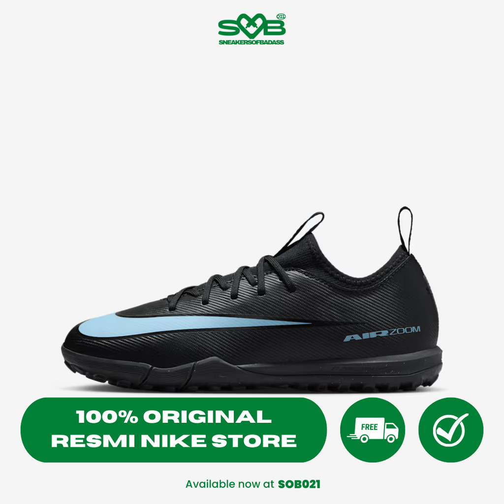 Sepatu Bola Nike Jr. Mercurial Vapor 16 Academy Younger/Older Kids' Turf Low-Top Football Shoes Blac