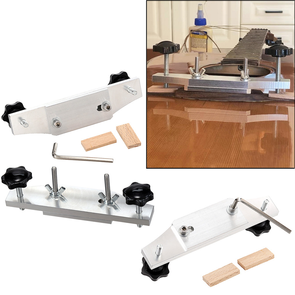 Metal Guitar Bridge Clamp Stainless Steel Guitar Bridge Bonding Tool Luthier Repair Tools With Woode
