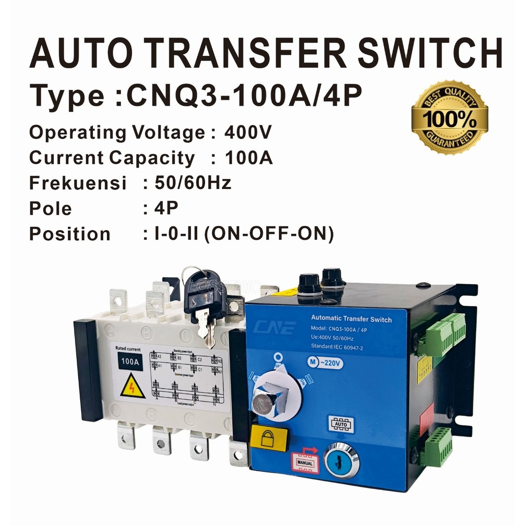 Auto Transfer Switch ATS 4P 100A/Motorized Ohm Saklar 100A