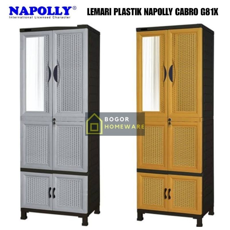 (KHUSUS BOGOR) LEMARI BAJU PLASTIK NAPOLLY CABRO-G81X.3R