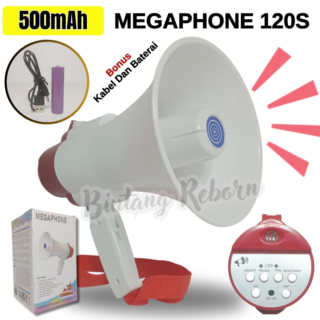 {CID} Toa Megaphone 120S Rechargeable Bisa Untuk Merekam Suara, Sirine, Mic / Megaphone Pengeras Sua