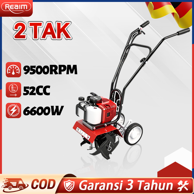 REAIM Mini Cultivator Mesin Traktor  Mesin Bajak Sawah Kebun Lahan Basah Kering Kultivator