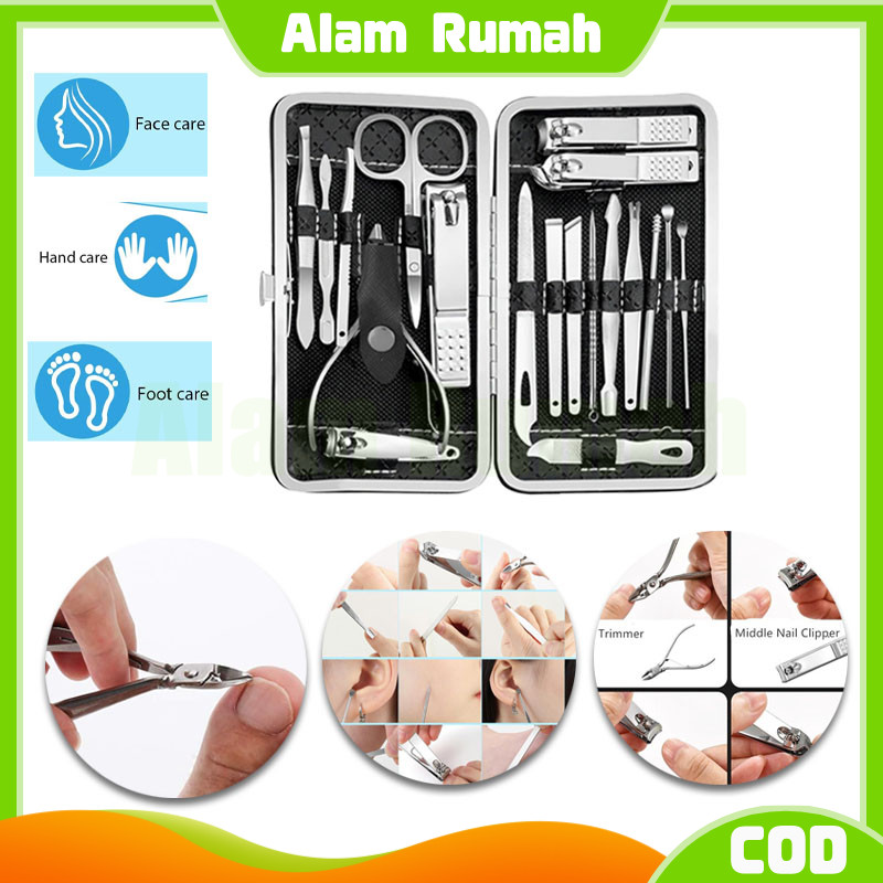 gunting kuku set 19 in 1 manicure/gunting kuku set lengkap/gunting kuku nail art set manicure pedicu