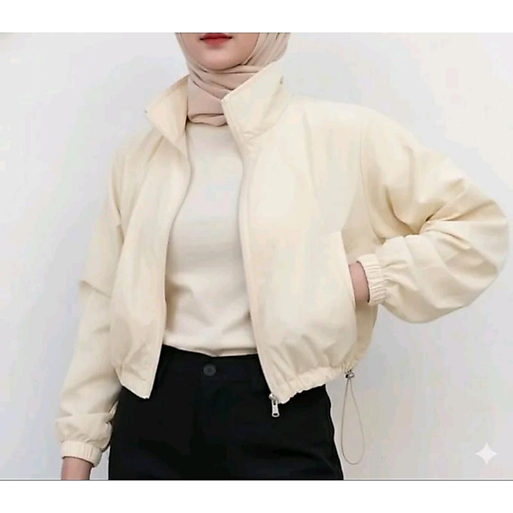 jaket wanita crop parasut terbaru