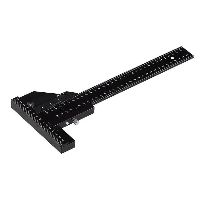 Aug. Woodworking Tool T Ruler Sliding Gauge Aluminum Alloy Scribe Ruler Depth Gauge T-Square Scribin