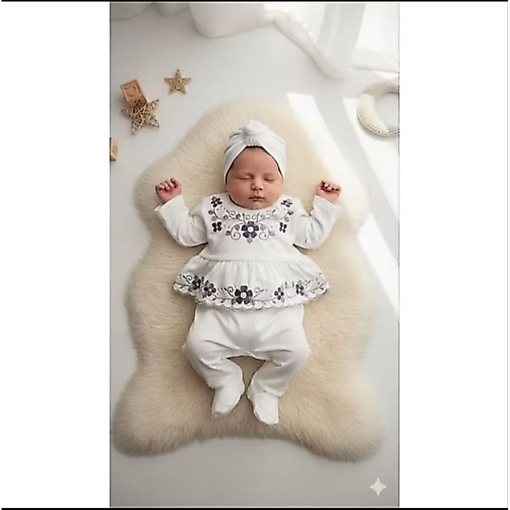 Baju Muslimah Bayi Newborn Perempuan/ Jumper bordir premium bayi perempuan motif bordir dengan turba