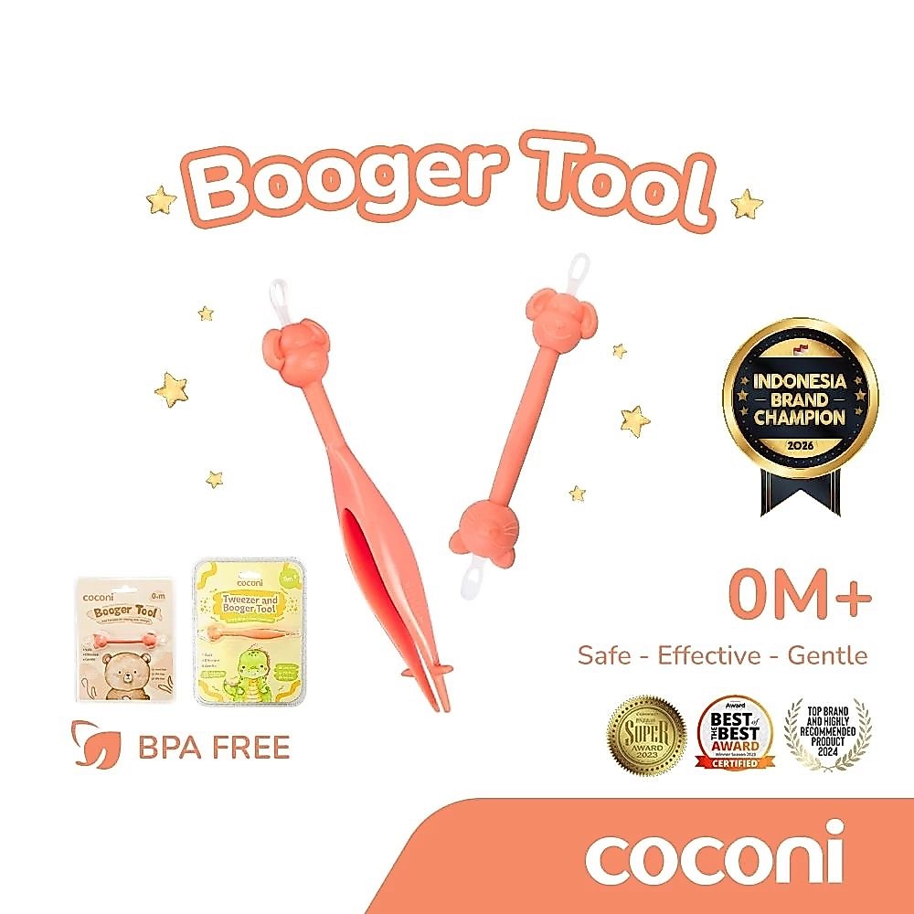 Coconi Alat Pembersih Hidung & Telinga Bayi Aman untuk Newborn | COCONI Ear & Nose Booger Tool Pembe
