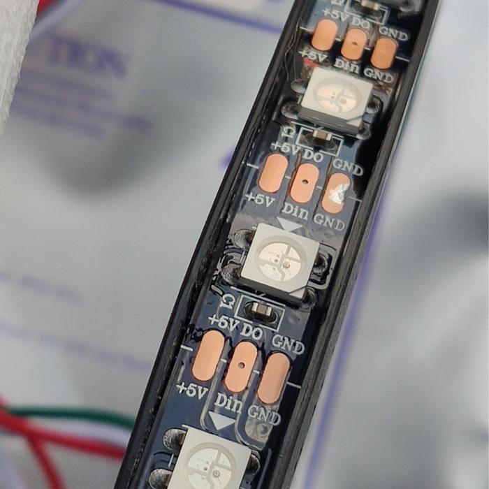 Led strip rgb ws2812b ws2812 ws2811 5v 5m 60led/m Addressable PCB tebal - WS2812b Hitam