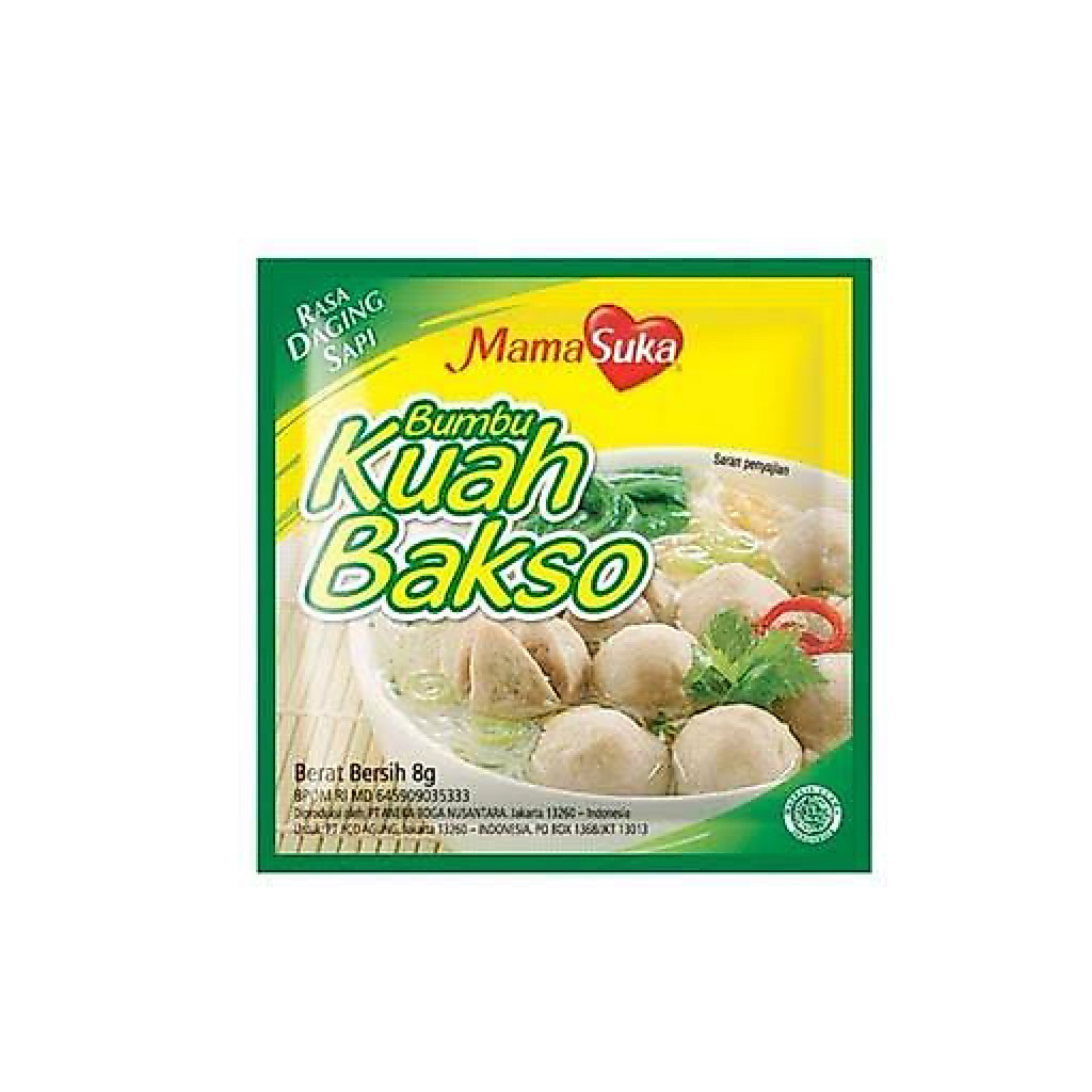 Bumbu Kuah Bakso Instan Mamasuka Rasa Sapi 8g - Praktis, Gurih, Aroma Sapi