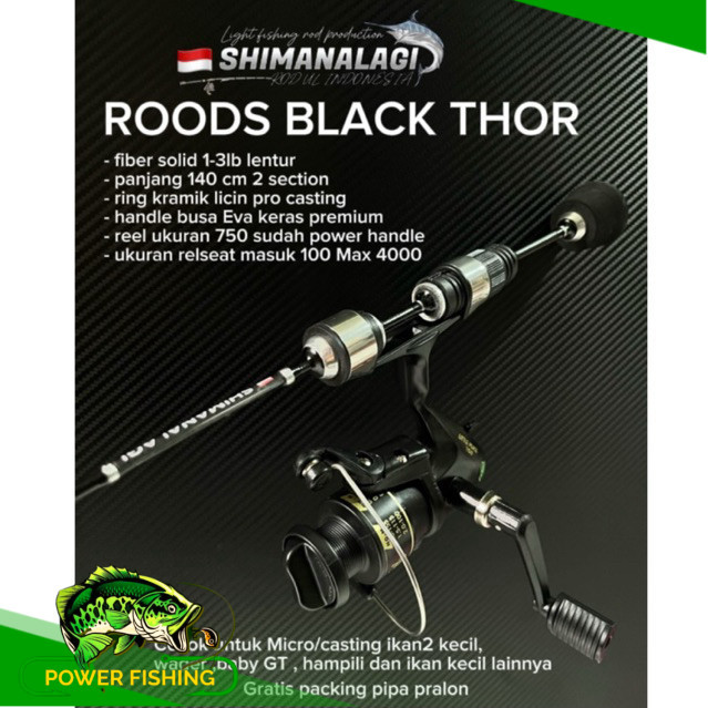 Joran black thor UL casting waderan shimanalagi