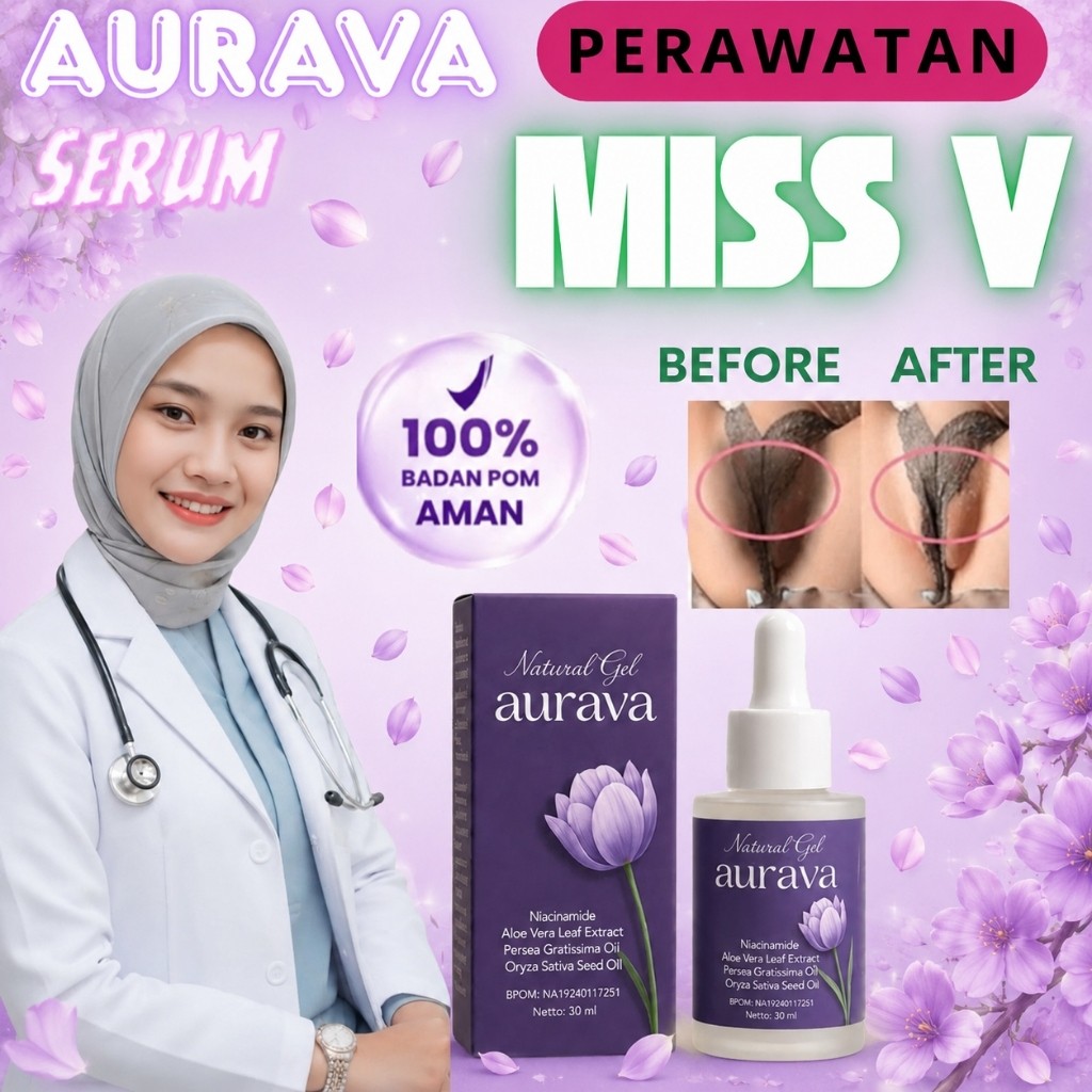 READY STOK  AURAVA NATURAL GELL AURAVA SERUM pencerah MISS V pemutih kulit selakangan AMPUH BPOM HAL