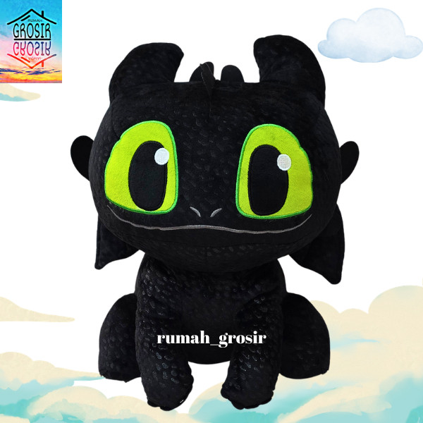 TERLARIS Boneka Toothless Night Fury Dragon Naga