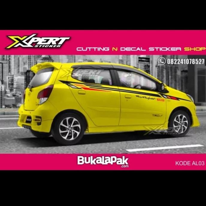 Ada sticker Mobil agya Ayla Striping Mobil stiker agya ayla kuning sporty