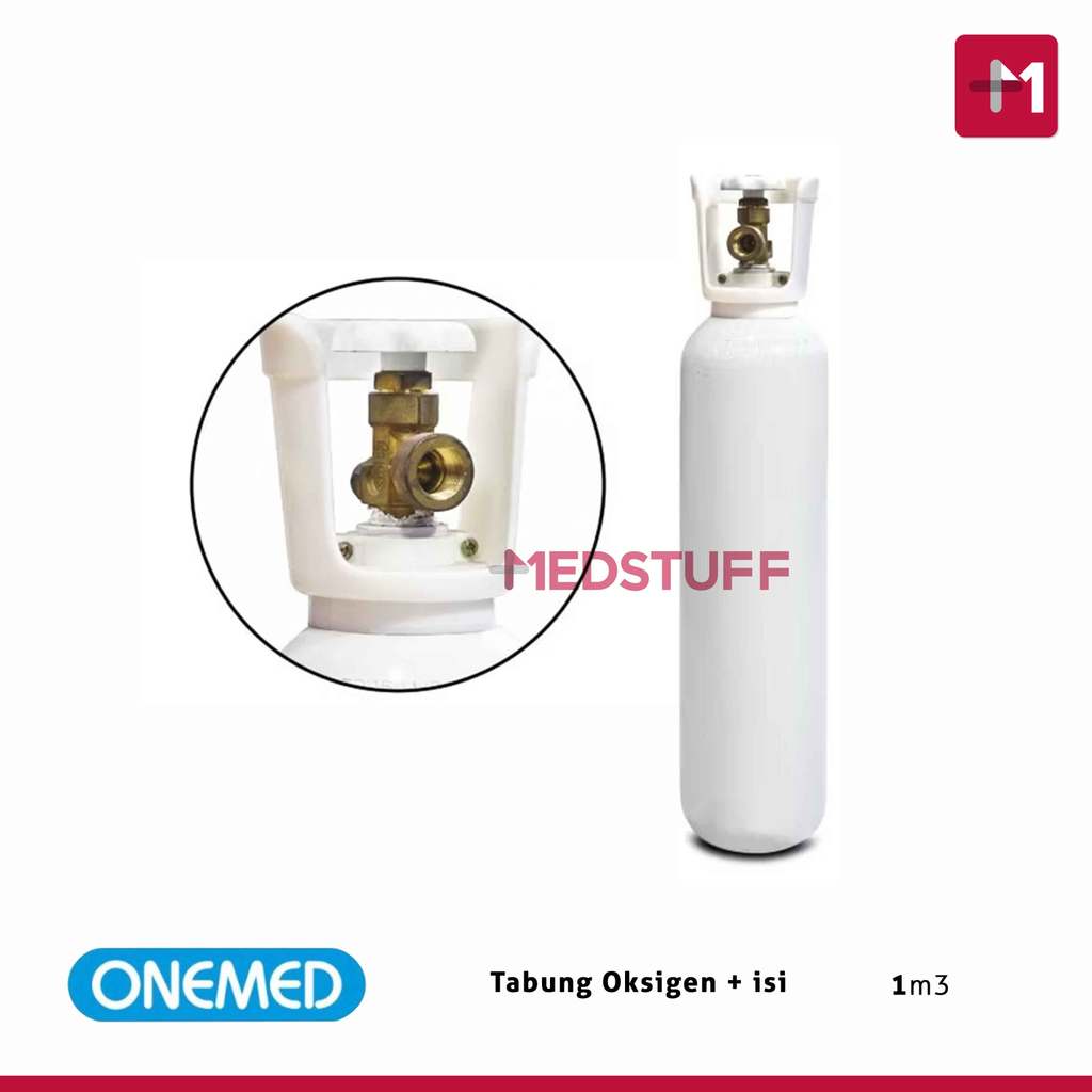 Tabung Oksigen 1m Kubik + Isi Oxygen Onemed Airone Tabung O2 Medis Portable Lengkap Regulator Tabung