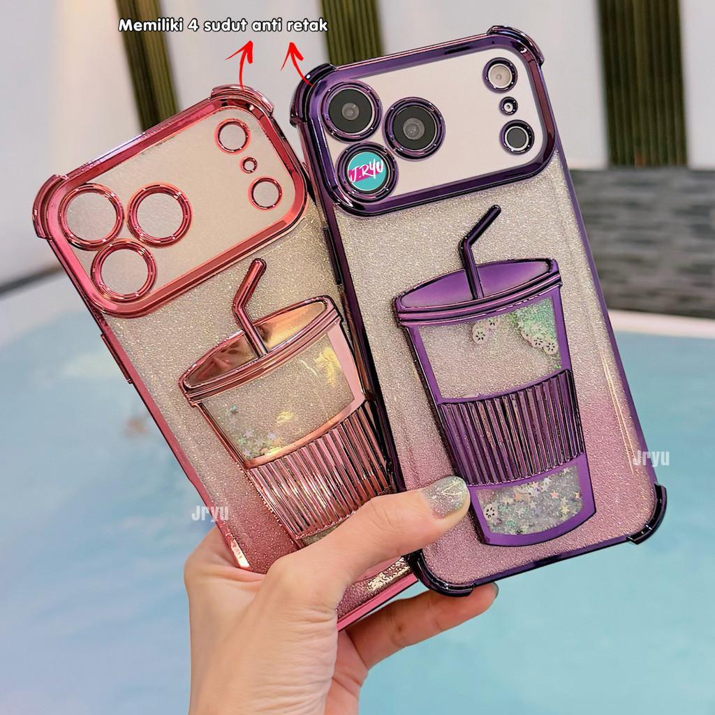 JRYU For VIVO Bubble Tea Cup Quicksand Softcase Compatible With VIVOY31D Y31DPRO Y05 Y11D V70 FE Y04