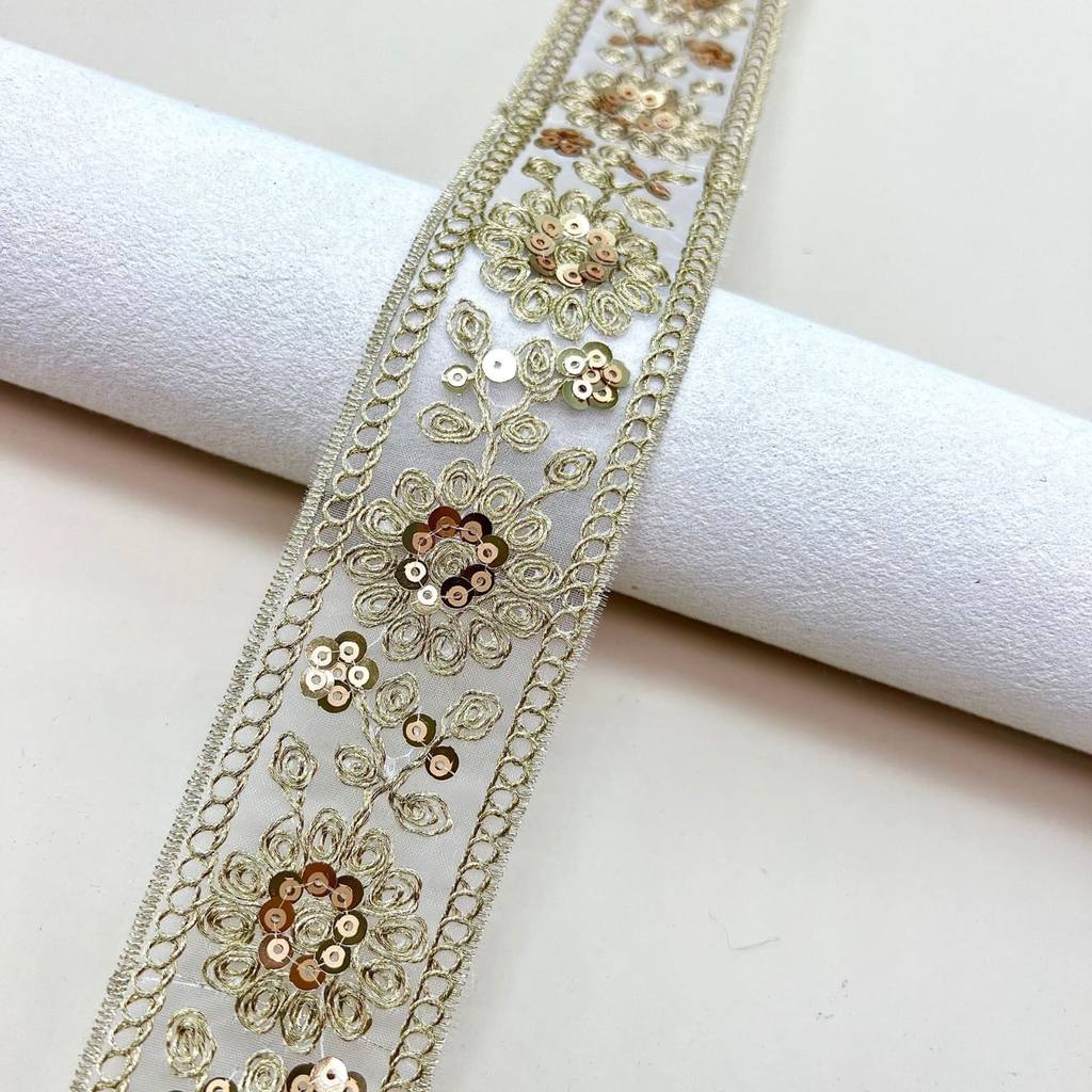renda gold per-50cm lebar renda 4.5cm