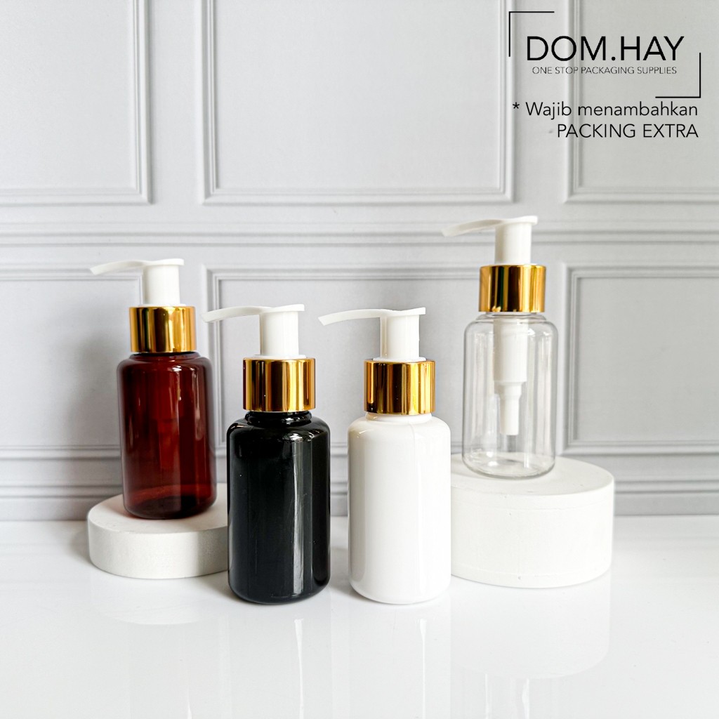 Botol Plastik Pump Gold 70ml Tubular Dish Soap Sabun Body Hand Wash Shampoo Gel Oil Minyak Kemasan P