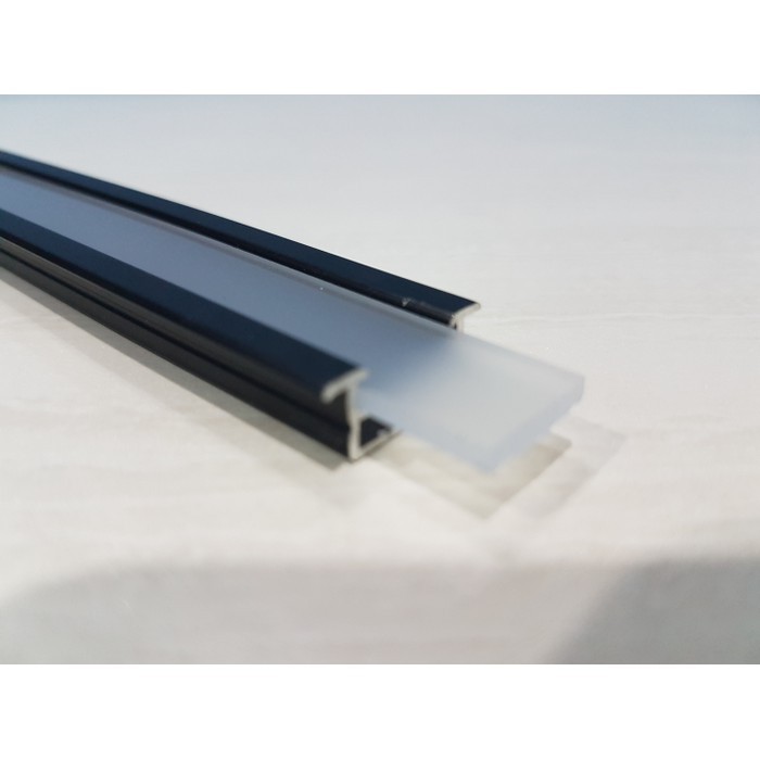 Lis LED List Rel Rumah Lampu LED Strip Alumunium Acrylic Cover HITAM