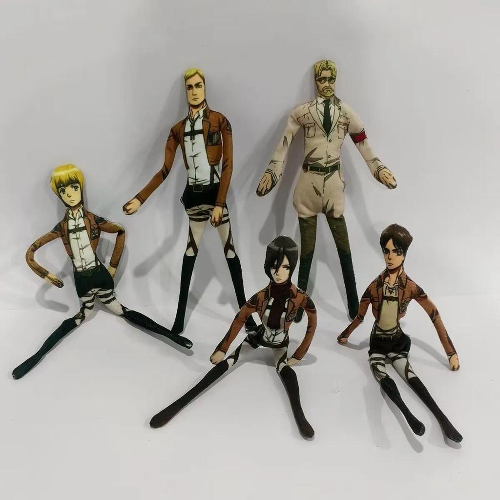Attack On Titan Plush Doll 28cm Eren Jaeger Stuffed Dolls Abstract Joint Flexible Levi Ackerman Plus