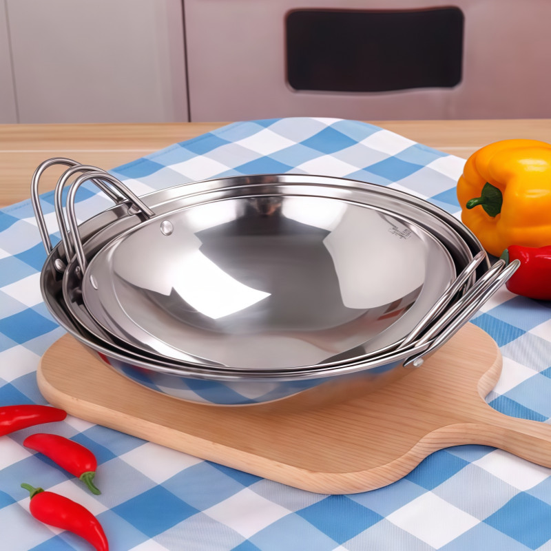 Wajan Mini Stainless Steel Kuali Penggorengan Anti Lengket Serbaguna