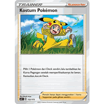 Kostum Pokemon Pikachu 152/172 V Starter Deck scC - KARTU POKEMON TCG INDONESIA