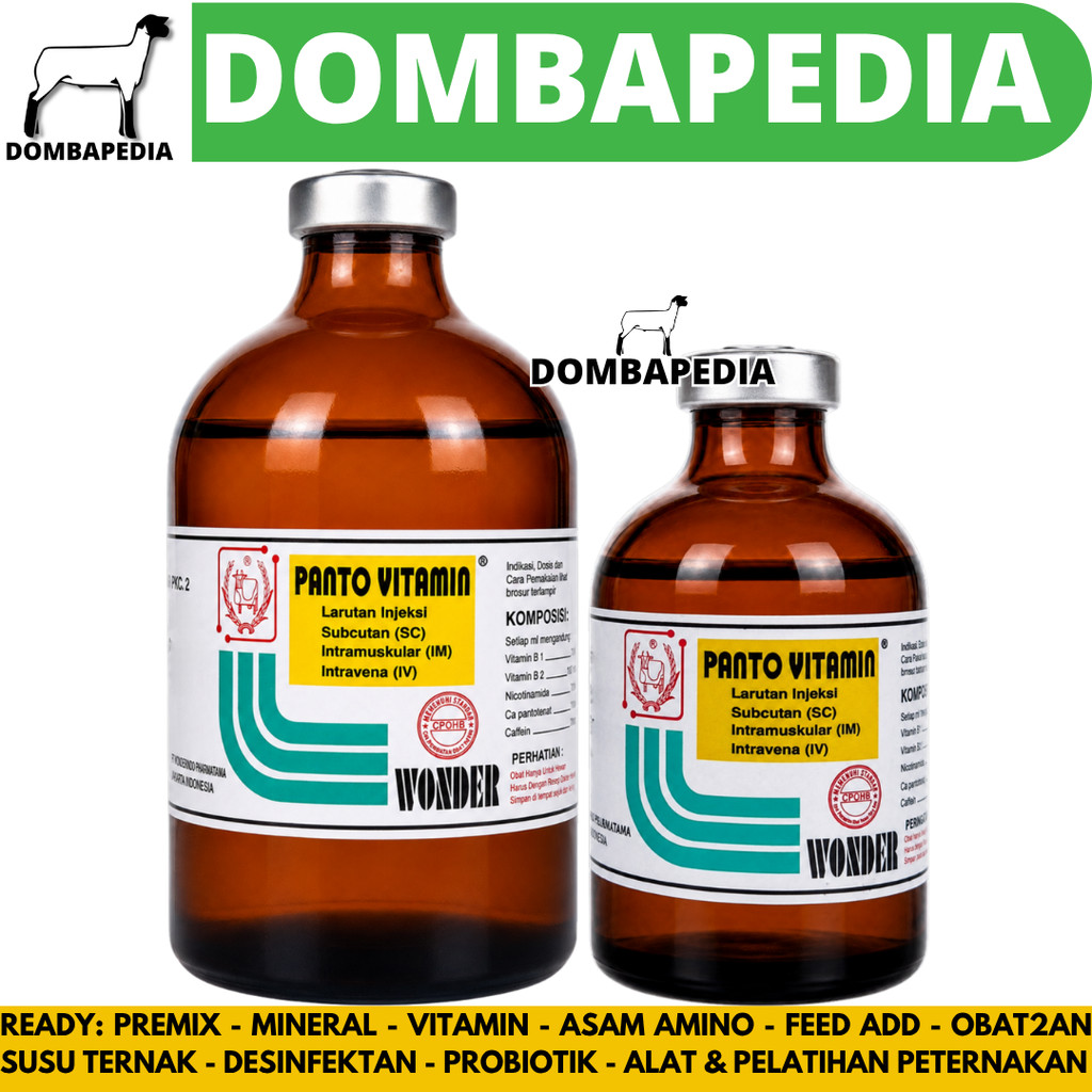 PANTO VITAMIN 100ML & 50ML WONDER - Multivitamin Hewan Injeksi Vitamin Pertumbuhan Penggemuk Nafsu M
