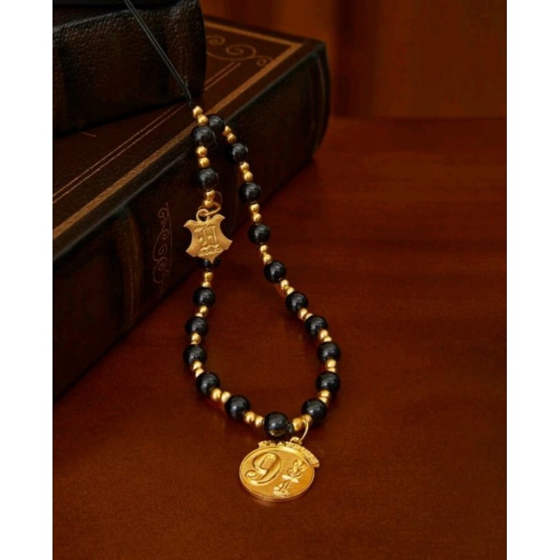 HARRY POTTER X SHEIN Black Handmade Beaded Alloy 9¾ Mobile Phone Chain Mobile Phone Lanyard,Fits All