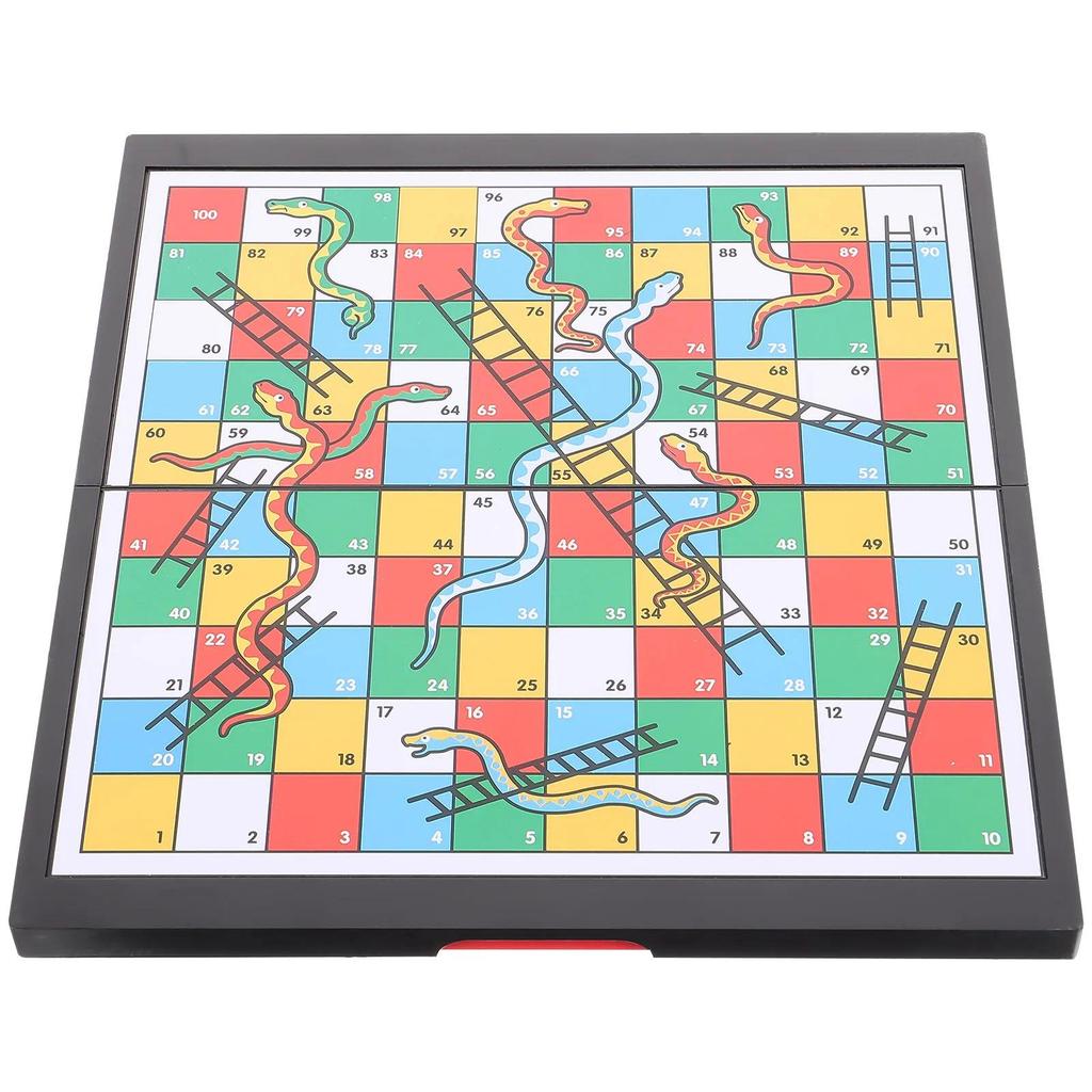 1 Set Snakes Ladders Board Magnetic Chessboard For Family Interactive Play Learning Game Tabletop In