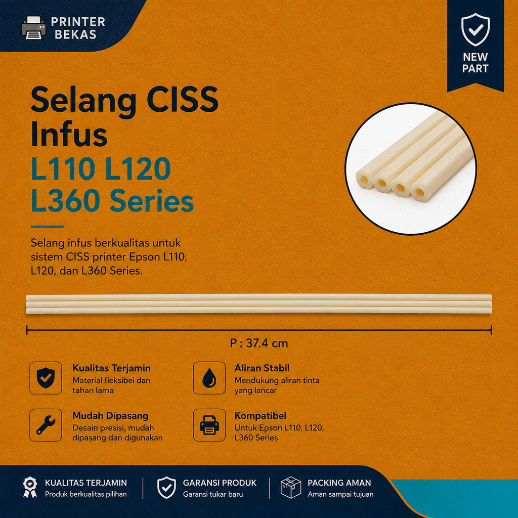 Selang CISS Infus Printer Epson L Series L110 L120 L210 L300 L350 L355 New Baru