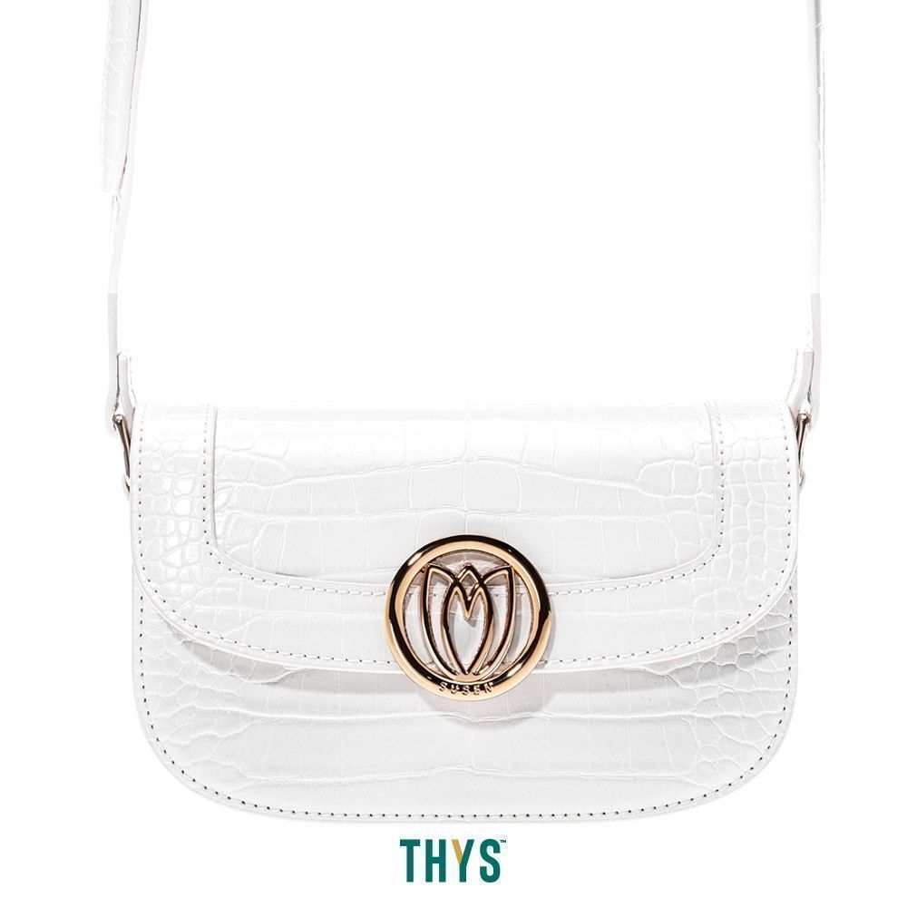 THYS SUSEN Croco Tas Selempang Dengan Bunga 4051 - Krem Beige Sling Bag Crossbody Bag Tas Bahu Tas S