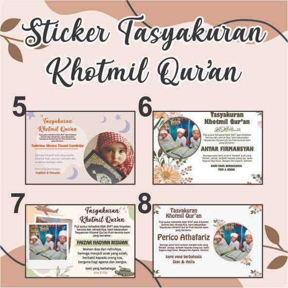 (isi 15-100pcs) Cetak Sticker Syukuran Khatam, Sticker / Kartu Tasyakuran khotmil Qur'an,Iqro,Juz am