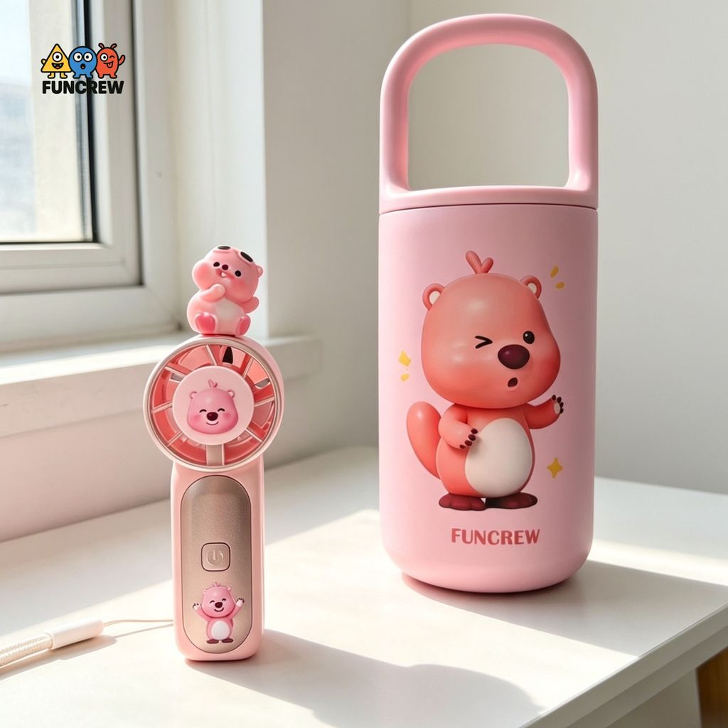 [Celyhome x Funcrew] Tumbler Loopy Lucu SUS 304 Tahan Dingin 24 Jam + Bonus Kipas Turbo Loopy
