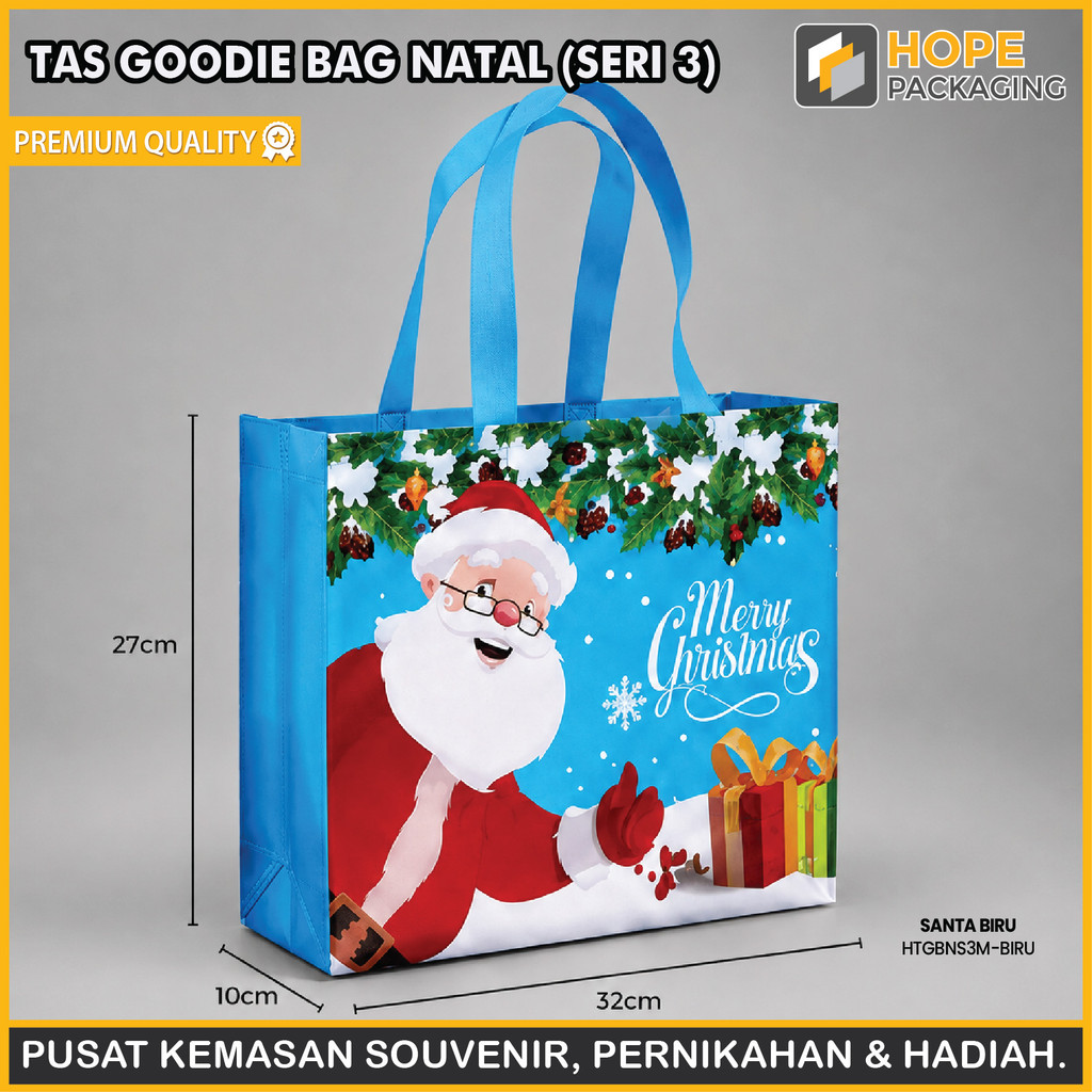 HOPE Goodie Bag Laminasi Natal / Tas Souvenir Kue Natal / Goodie Bag / Tas Natal / Paper Bag Natal /