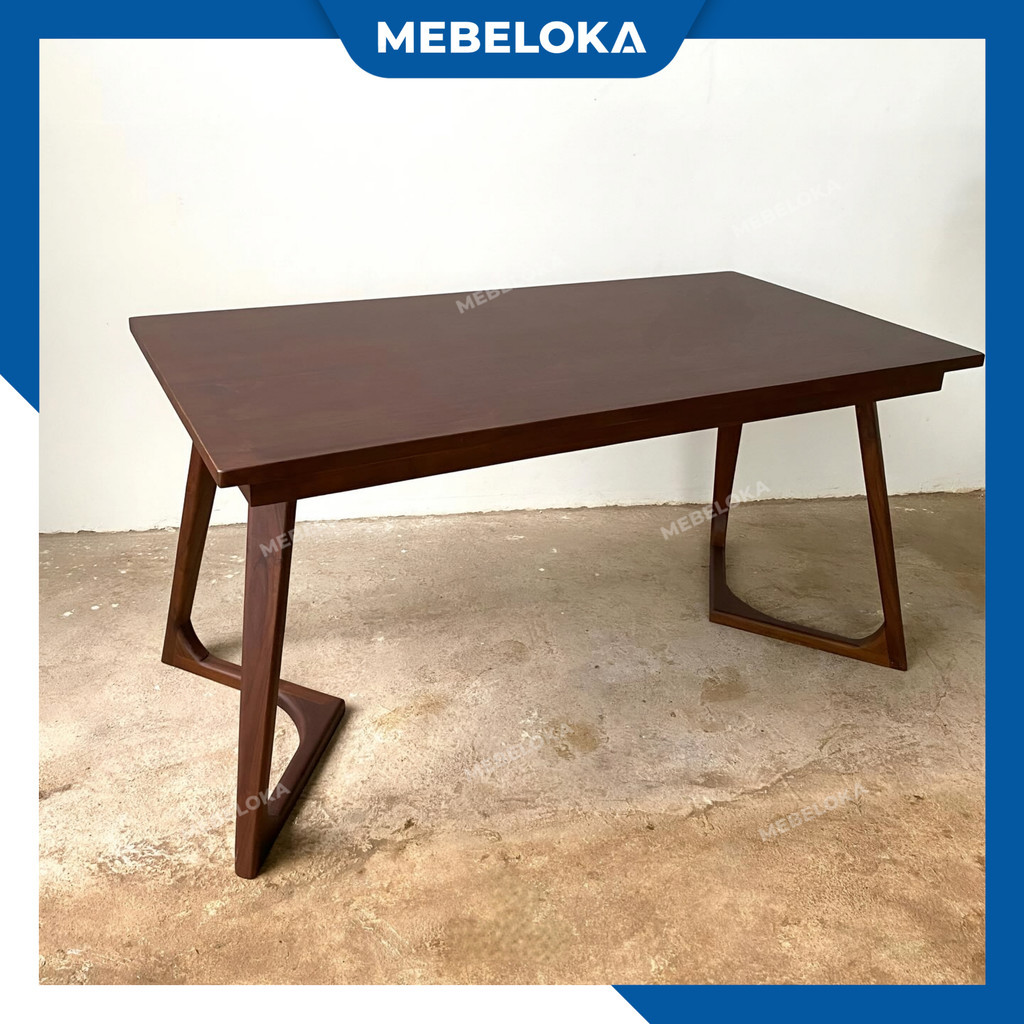 Dinning table jati minimalis scandinavian . Meja kayu jati coffee table kayu jati kaki v varo