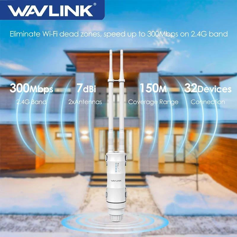 WAVLINK AC300/600/1200/AX1800 Router Outdoor Dual Band Tahan Cuaca